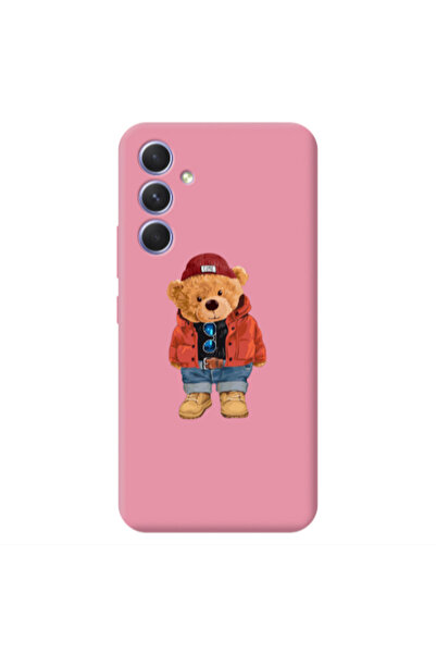 Other Samsung A36 Bear in a hat Pink Colored Silicone TPU Θήκη