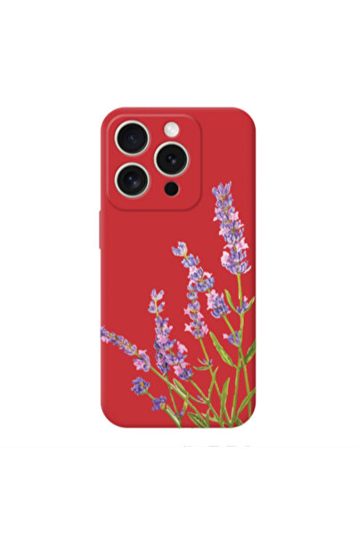 Other Apple iPhone 15 Pro Max Flowers 8 Red Colored Silicone TPU Θήκη