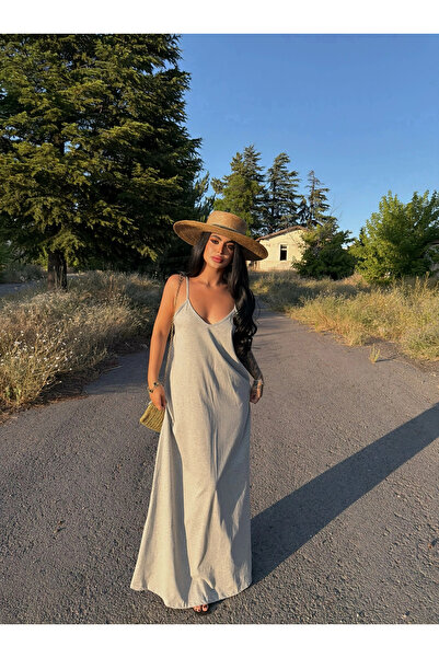 kırmızı butiks Gray Riva Strappy Draped Dress
