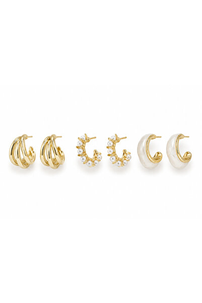 Venus Design Steel 3-Piece Hoop Earring Set