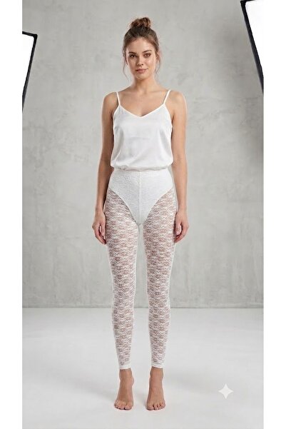 Altınay 5 Pieces Women's Lace Lycra Long Tights