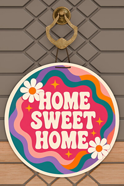 Dormot Home Μοντέρνο Γραπτό Στρογγυλό Στολίδι Πόρτας Ψηφιακή Εκτύπωση 30x30 εκ.