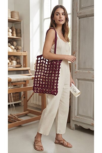 yucin Hand Knitted Mesh Bag - Handmade Stylish Shoulder Bag and Beach Bag (wi...