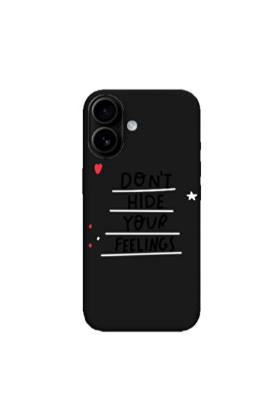 Other Apple Iphone 16 plus Dont Hide Your Feelings Black Colored Silicone TPU...