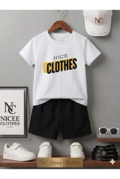 NC Nicee Clothes LETNJA DEČJA MAJICA I KRATKE PANTALONE UNISEKS (HORIZONTALNI...