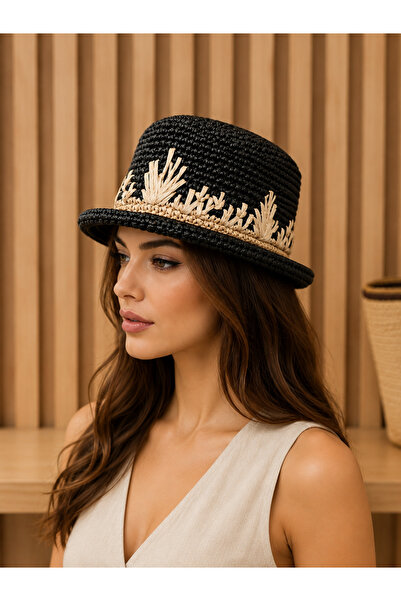 MOON CLOUD Women's Embroidered Handmade Straw Paper String Hat Gift Dowry Hat...