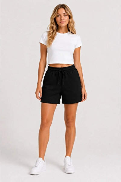 Generic Brand Women's 3 Thread Non-Iron Summer Shorts with Pockets, Elastic L...