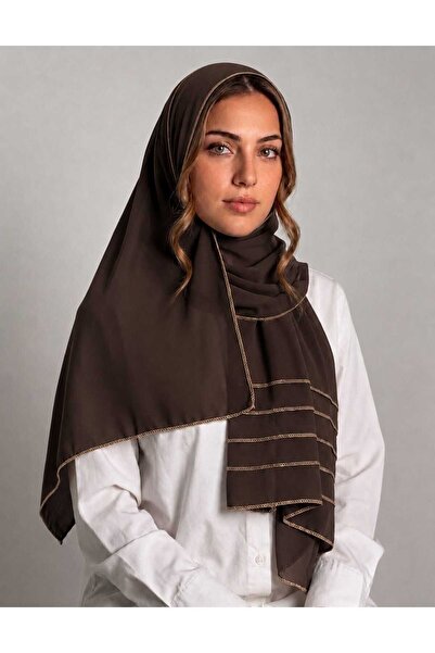 Veil Designer Boal Gray Japanese Fabric, Two Layers, Gold Trim on Both Ends, ...