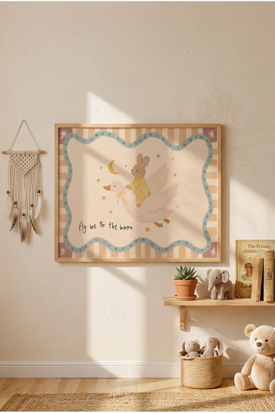 Creatick Design Bebek Ve Çocuk Odası Duvar Dekorasyonu Masif Ahşap Çerçeveli ...