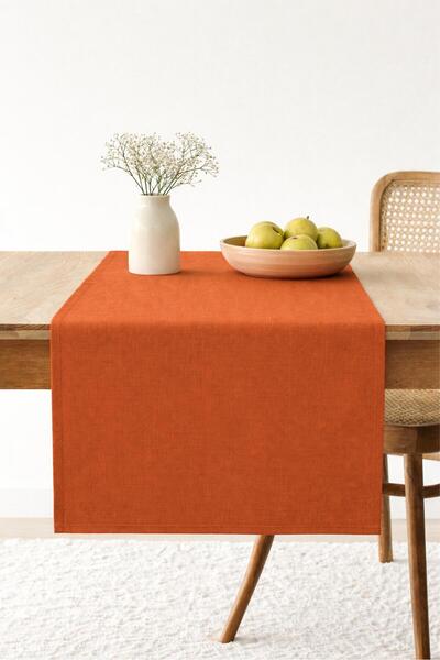 Original Co Organik Ham Keten Masa Runner 40x150 cm - Buldan Dokuma Keten Dek...