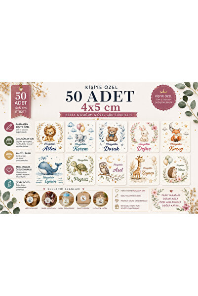 YEAP OFFICE Kişiye Özel Kolonya Çikolata Özel Gün Etiketi Baby Shower Sticker...