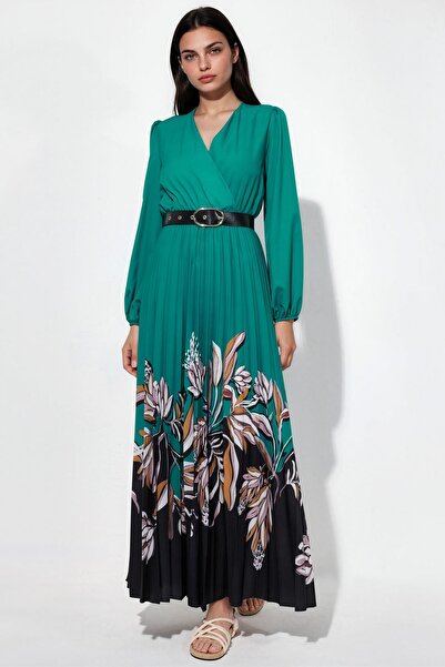 Hiccup Msn Belted Floral Patterned Midi Dress