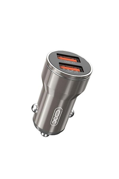 Xo φορτιστής αυτοκινήτου CC48 2x USB 2,4A γκρι + καλώδιο microUSB