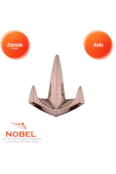 Nobel Datça Lüks Askı, Metal, Vestiyer Askı, 128 gr, Dolap Askılık, Duvar Ask...