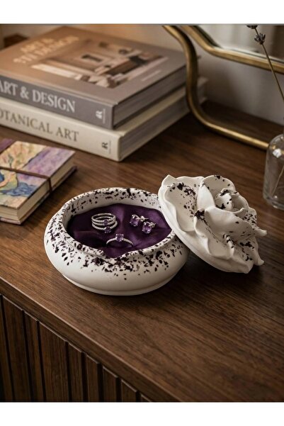 Art-ı Prime Dizayn Lal Garnet Natural Stone Rose Covered Concrete Accessory B...