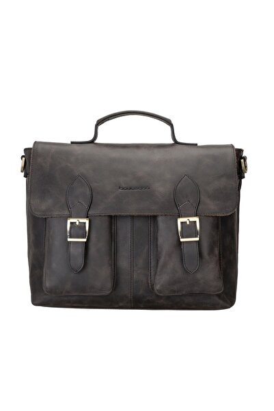 Bouletta Olympus Leather 13-14 Inch Laptop Bag Tn01 Black