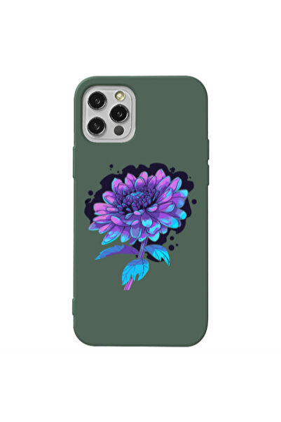 Other Apple iPhone 12 Pro Witch flower Dark Green Colored Silicone TPU Θήκη