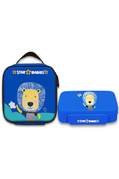STAR BABiES - Brave Lion Bento Lunch Box with 4 Compartments, BPA Free, Leak-...