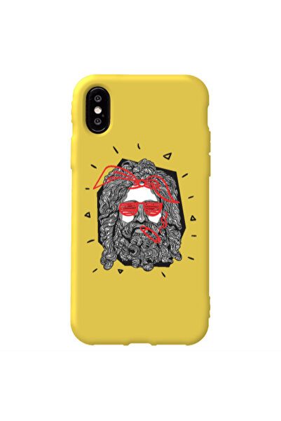 Other Apple iPhone X Cool glasses Yellow Colored Silicone TPU Θήκη