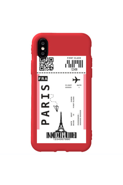 Other Apple iPhone X Paris FRA Red Colored Silicone TPU Θήκη