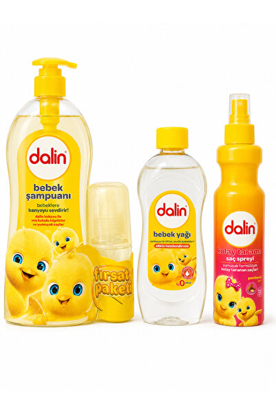 Dalin Bebek Bakım Seti - 700 ml Şampuan + 200ml Badem Yağlı Kolay Tarama Spre...