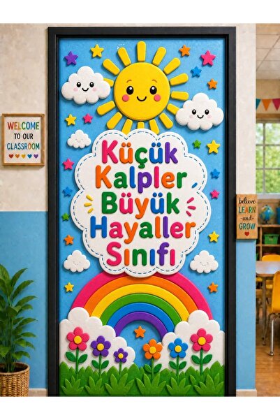 PROMISEBACKDROP2 190x75cm Lastikli kapı süsü, Kumaş kapı giydirme, Küçük Kalp...