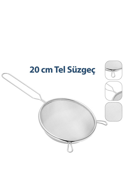 shopwave Krm 20cm Wire Strainer with Metal Handle and Ears (5047) Krm