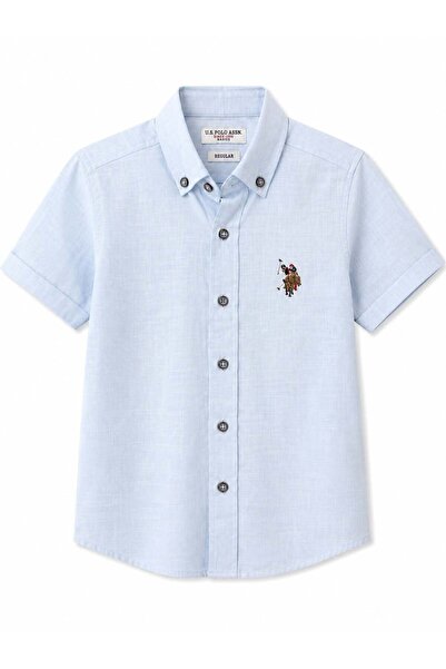 U.S. Polo Assn. U.S. Polo Assn. Boy's Short Sleeve Shirt with Crest Detail, A...