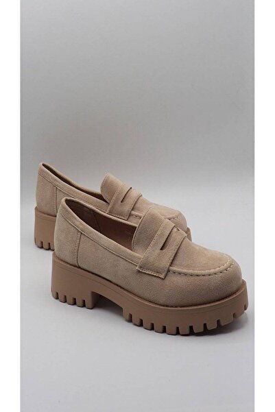FashionApp Mocasini de damă, casual, din piele întoarsă ecologică, culoare șa...