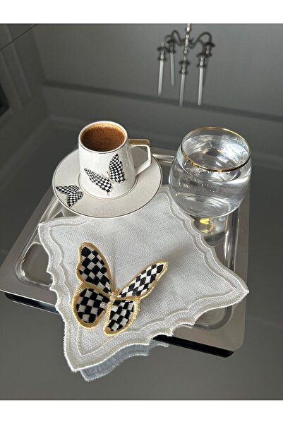 Yıldızan Butterfly Embossed Cocktail Napkin Single 1302237