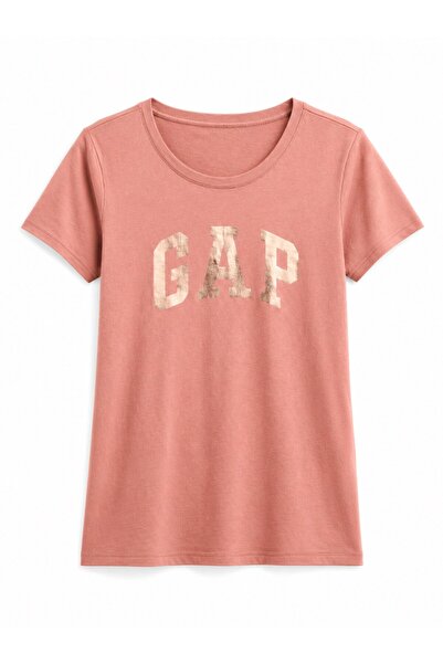 GAP Kids Gap Girls' T-Shirt with Logo Text Detail Light Red