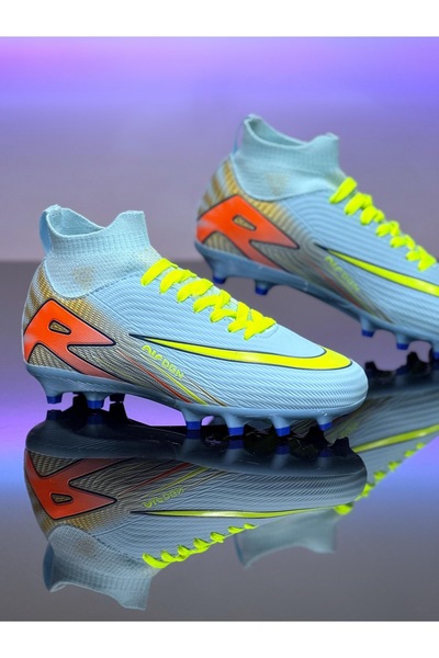 GÜLERSHOES Garantili Bilekli Çoraplı Dişli Çivili Çocuk Genç Halı Saha Krampo...