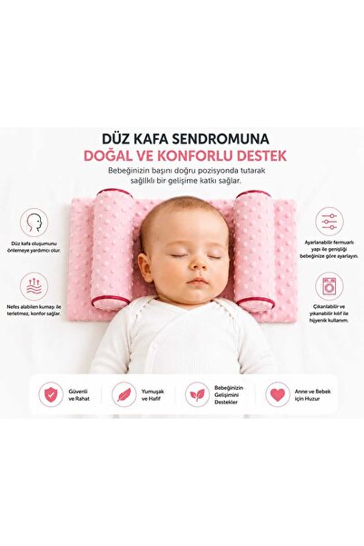 JINYJIA Ayarlanabilir Bebek Düz Kafa Önleyici Yastık | Plagiosefali Destekley...