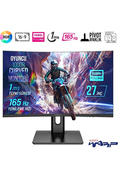 Warp WRP27-165-B 27" 165HZ 1ms Rgb 1000R Curved (Hdmı + Display Port) Freesyn...