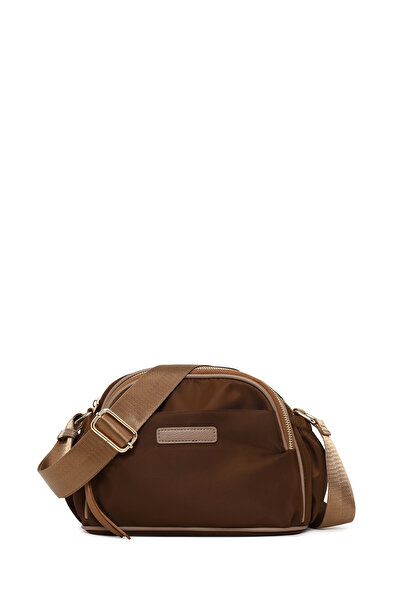 Derimod Geantă crossbody din material textil maro pentru femei 26SBD26646F
