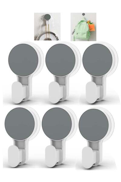 Arabest 6 Pack Adhesive Wall Hooks,30LB Heavy Duty,Drill-Free,Damage-Free,Rem...