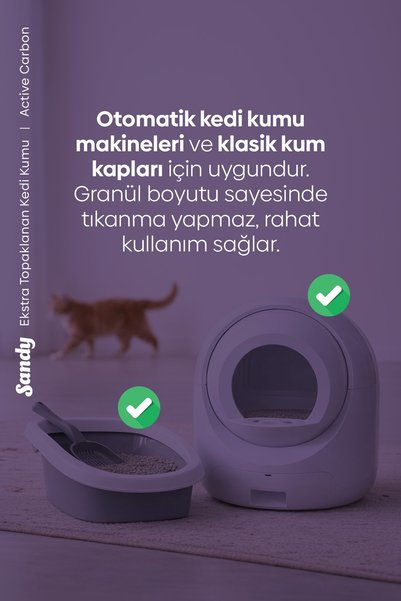 Sandy Aktif Karbonlu Topaklanan Kedi Kumu 20kg