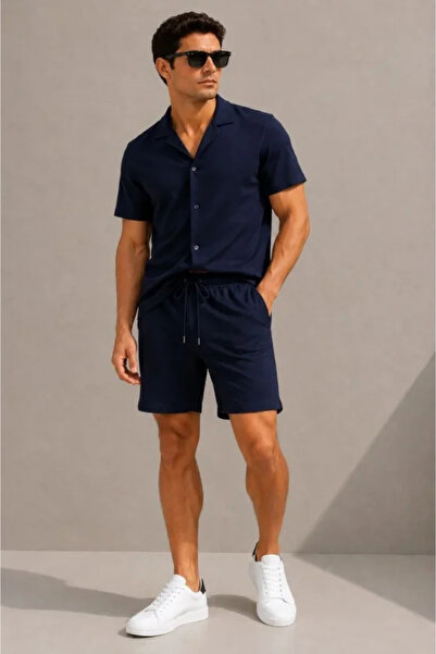 Modayakamoz Men's Crepe Fabric Breathable Short Sleeve Shirt Pocket Shorts To...