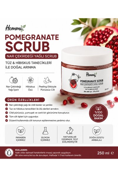 HOMMCOZMETİC Homm Life Nar Çekirdek Yağlı Scrub