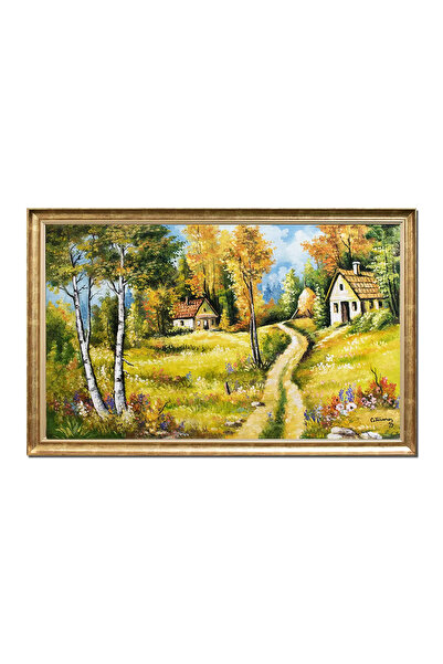 artnova Κορνιζαρισμένος πίνακας με τοπίο αργά το φθινόπωρο, ζωγραφισμένος στο...