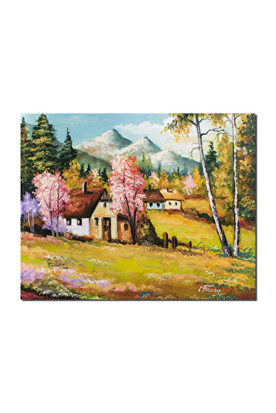 artnova Χειροποίητη ζωγραφιά ορεινού τοπίου, 50x40 εκ. λάδι σε καμβά, Κωνσταν...