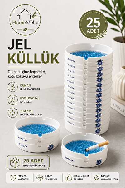 btm home 25 Adet Tek Kullanımlık Jel Kül Tablası Kokusuz Taşınabilir Pratik J...