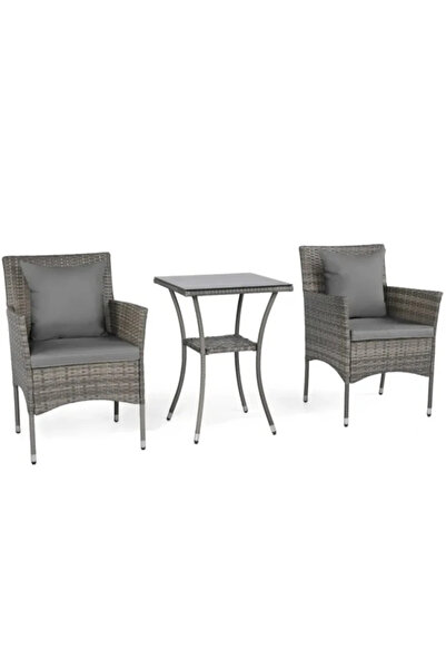 COSTWAY Set de mobilier de grădină din 3 piese pentru balcon cu 2 scaune din ...