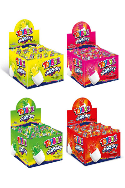 Toybox Dolgulu Ekşi Sakız 4 Gr 100'lü 4 Paket Çilek Elma Vişne Limon