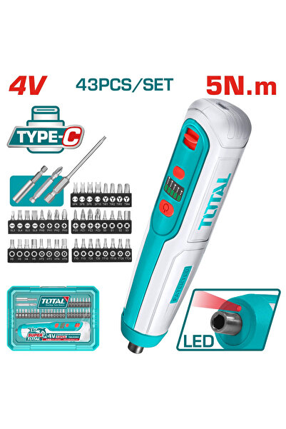 TOTAL مفك شد على بطارية 4V 43PCS/SET TSDLI04062 توتال