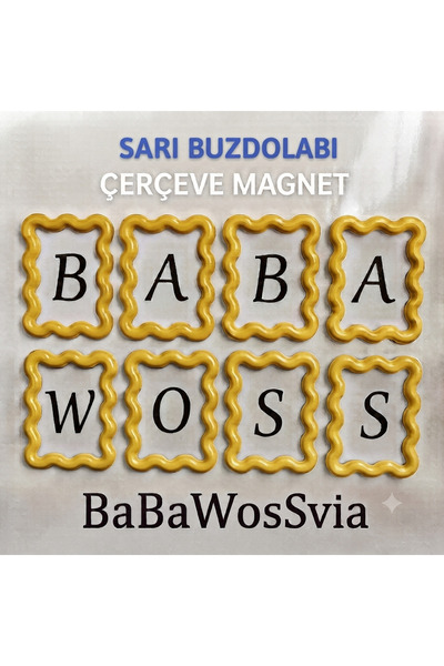 BaBaWoSs Buzdolabı Magnet SARI Çerçeve Figürlü Yüksek Kaliteli Baskı 1 Adet