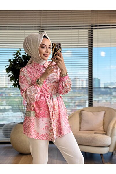 Lamazi Veil 2039 Silk Patterned Shirt Pink