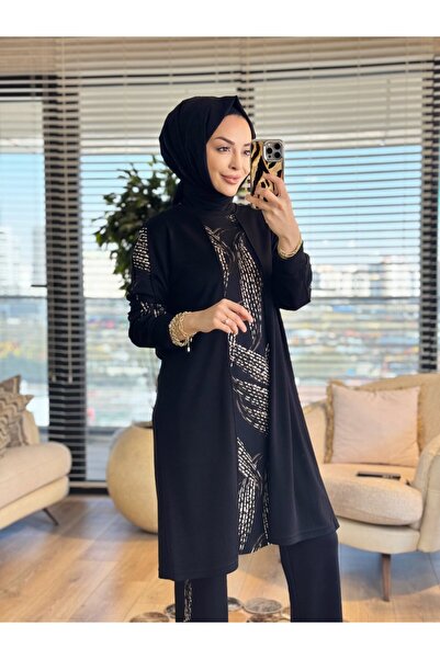 Taşpınar 26610 Ege Double Set Black Patterned