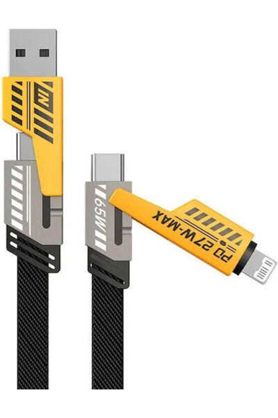 Andowl Επίπεδο καλώδιο USB σε Lightning / Type-C 1.2μ (Q-SJ60)