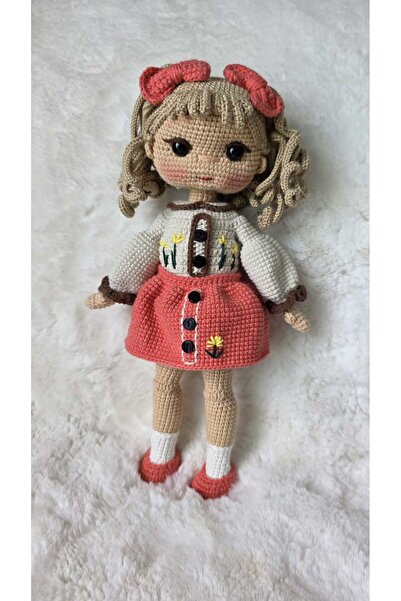 evim oyuncak dünyası Pembe Etekli Ece Bebek Amigurumi Organik